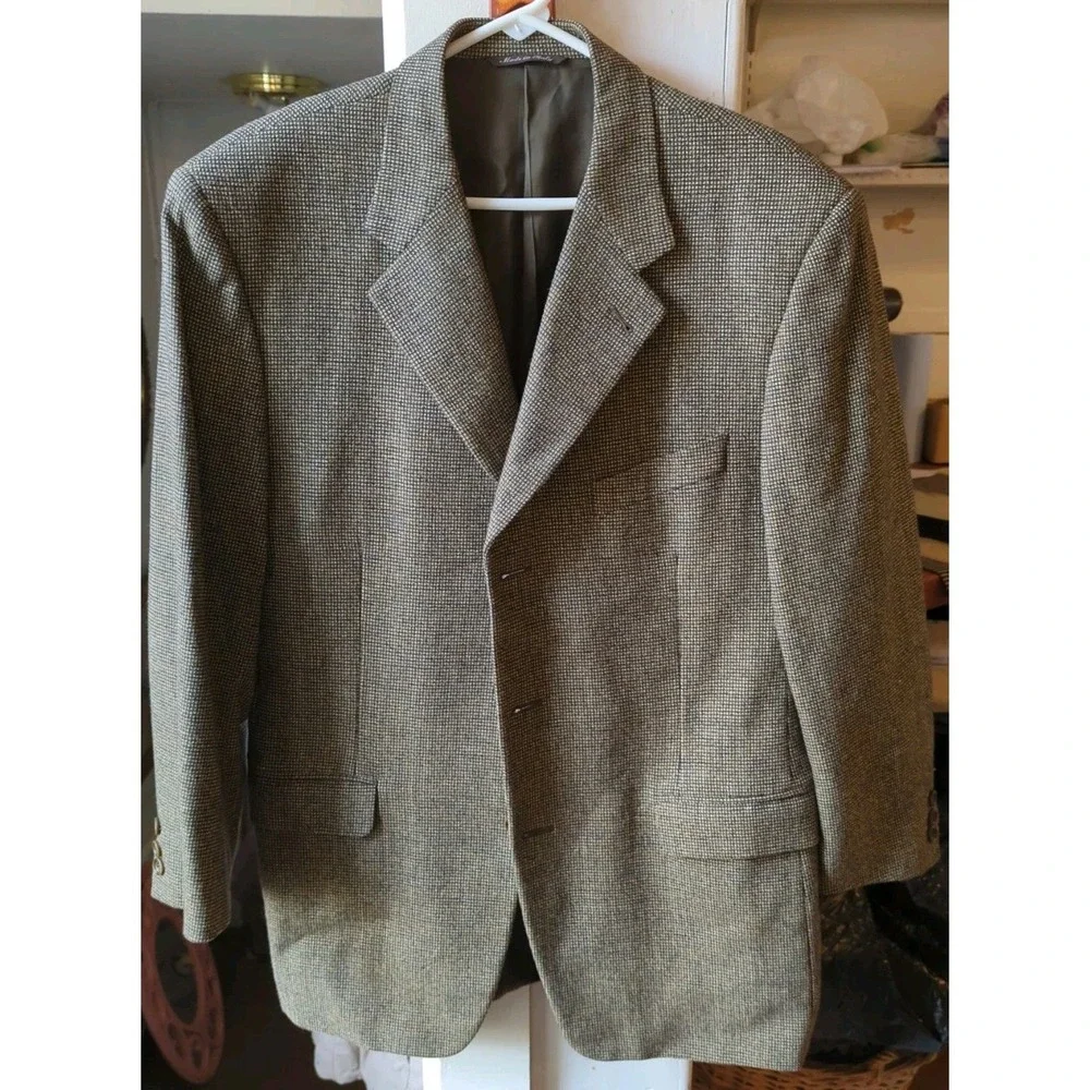 CANALI Proposta 100% Green PURE WOOL suit sport coat jacket blazer US 52R‎ Italy